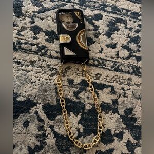 Bandolier Isla MagSafe Black Phone Case with Gold Chain Strap for iPhone 16 Pro